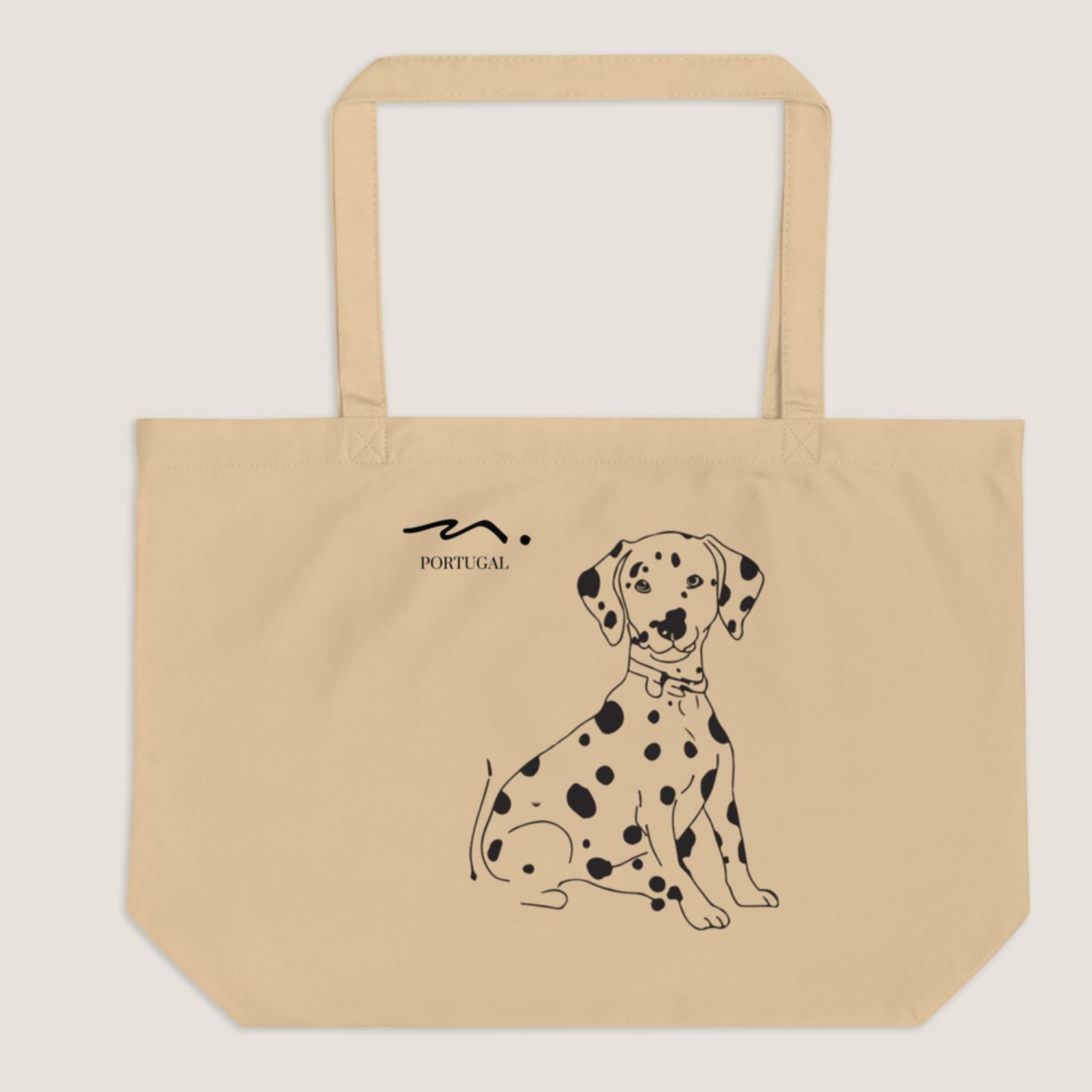 The Carry All Allure en Noir design close up with certified organic cotton
