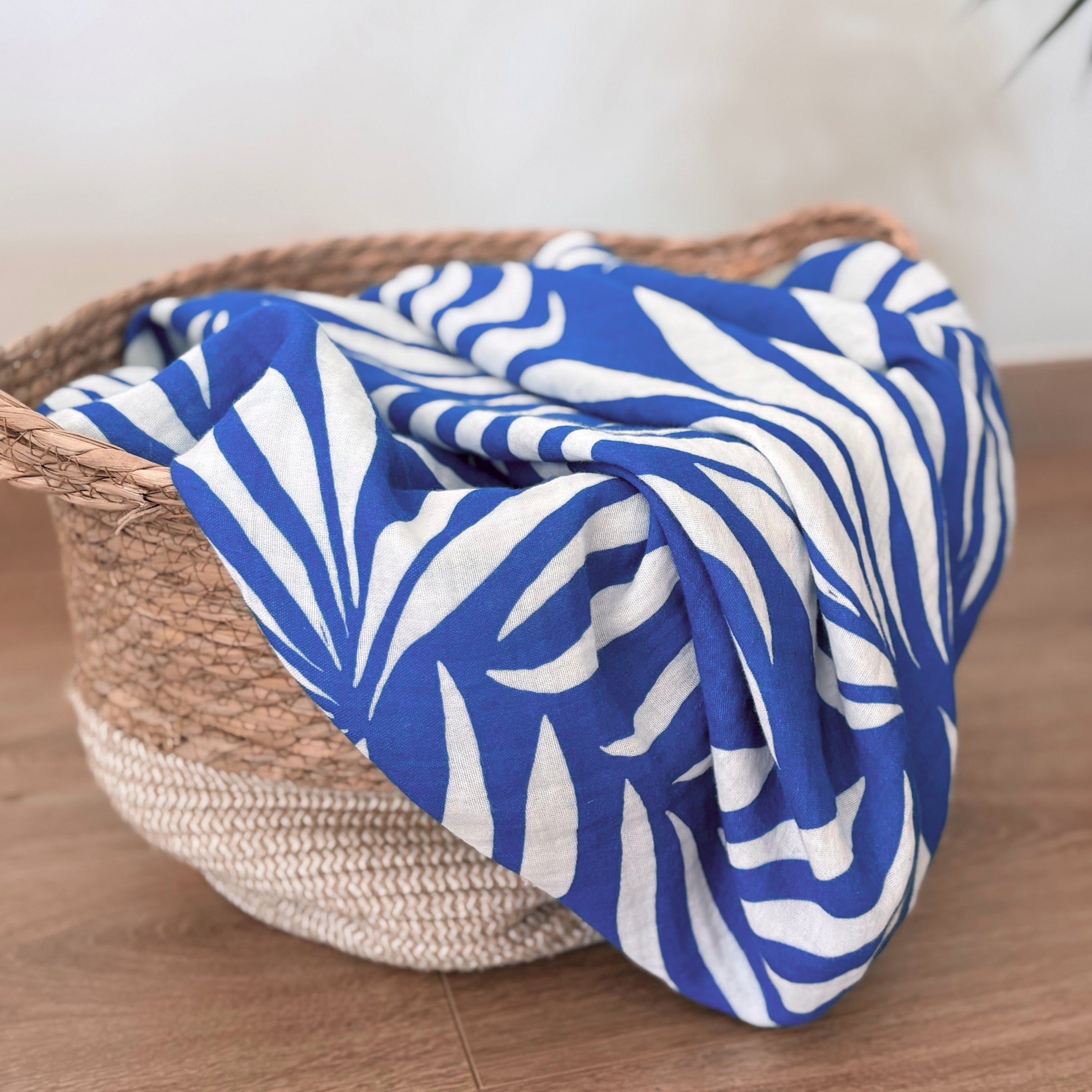 Cotton Indie Swaddle Blanket & Throw - Azul Tropique